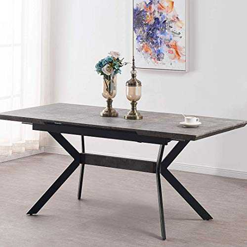 P&N Homewares® - Blaze Dining Table - (ASH & BLACK) | Kitchen Furniture | Kitchen Table | Modern Dining Table | Extending Table