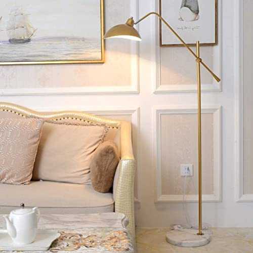 Lamp Stand Floor Lamp Standing Light Metal Floor Lamp Standing Light Height Adjustable 130-172CM Metal Lampshade for Living Room Bedroom Bedside Office Standing Lamp (Blue : Gold)