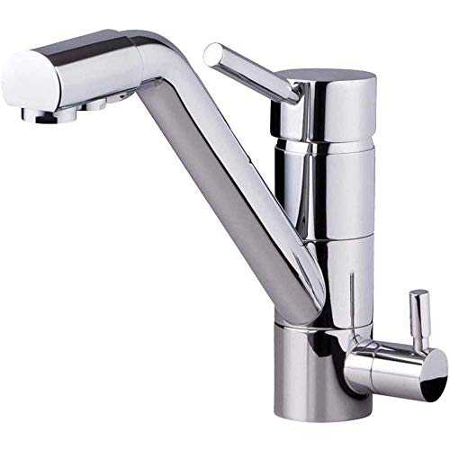 Touch On Kitchen Sink Faucets Non-Contact Kitchen Sink Washing Faucet Three Way Sink Mixer Kitchen Faucet Polish Silver Finish Osmosis Reverse Tri Flow Water Filter Tap Easy to Install