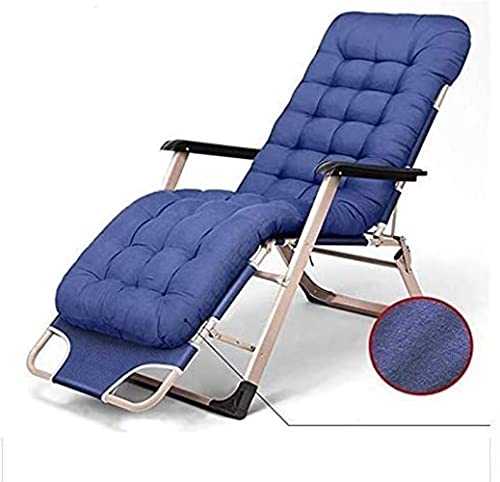 Chairs Oversize Patio Lounger Folding In Garden &Outdoors Recliner Beach Armchair Supports 200kg With Cushions (Color : Blue),Colour:Blue (Color : Blue) (Color : Blue)