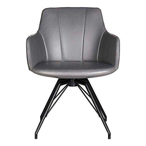 YUXIwang Chair Dining Chairs Kitchen Counter Modern Minimalist Armchair Negotiation Chair Dining Chair Swivel Leather Chair Compatible with Easy Assembly (Color : Gray, Size : 47x47x84cm)