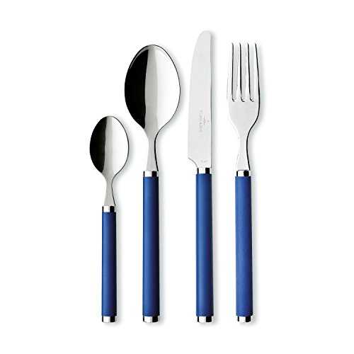 Villeroy & Boch Play Ocean Cutlery for up to 6 People, 24 Pieces, Stainless Steel, Blue Plastic Handle