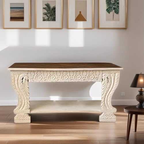 Oriental Console Sideboard Narrow Antique Pattern 24 150 cm Orient Vintage Console Table Oriental Hand Carved Country House Sideboard Solid Wood Asian Decorative Furniture from India