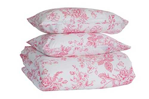 Marsala King Size Bedding Sets Duvet Cover Pink Floral Pure Cotton Luxury Quilt Case (Solo Pink Kingsize)