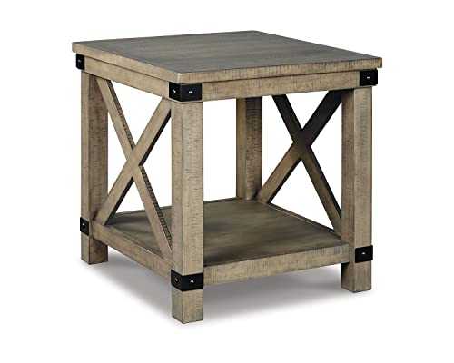 Signature Design by Ashley Rectangular End Table, Wood, Rustic Brown