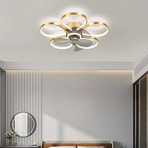 YLJYJ Contemporary LED Flush Ceiling Fan with Light Dimmable Modern Ceiling Fan Light for Lounge， Living Room ceiling lights