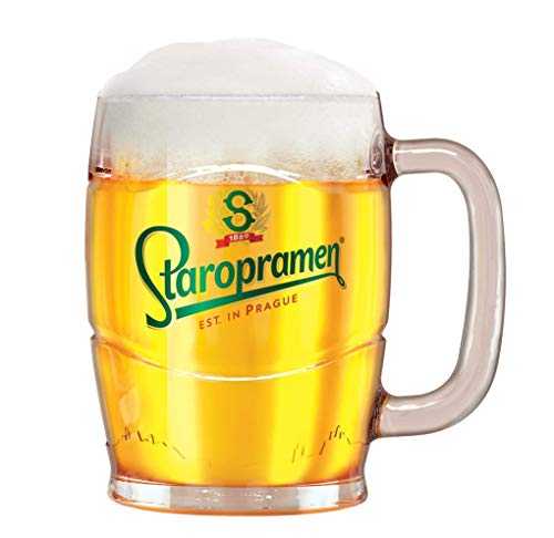 Staropramen Official Merchandise | 1 Glass | Beer Glass 0.5 L Calibrated | Original Tsechisches Beer | Half Litre Beer Glass | Jug | Perfect for the Home Bar