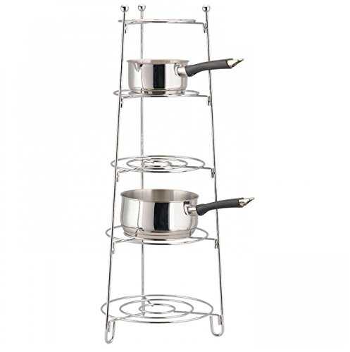 Chrome 5 Tier Kitchen Saucepan Stand Pot Storage Rack Frying Pan Stand Holder Wilsons Direct