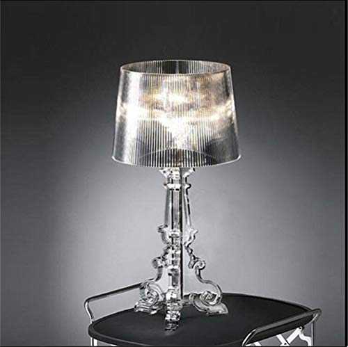 Acryl Table lamp for Bedroom Living Room Desk lamp Study Crystal Art Deco Beside Ghost Night Lights Lighting E27 UK Plug (Transparent)