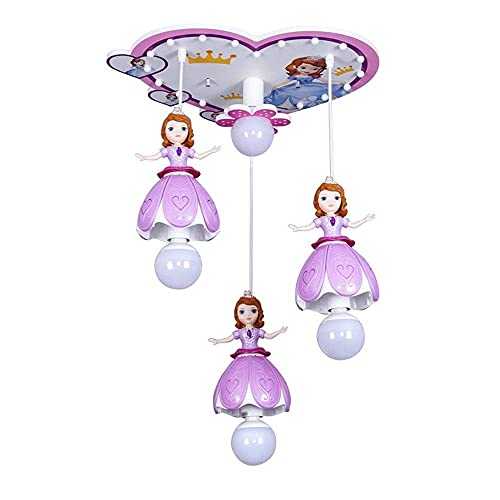 Dkdnjsk Girl Bedroom Pink Cartoon Pendant Light, Sweet Dreamy Princess Room Decoration Lamp, Theme Room Ceiling Light Personalized Children's Room Ceiling Lamp, Adjustable Chandelier,