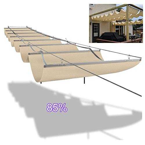 LJIANW Sun Shade Sail, Wave Shade Sails Retractable, 2021 Upgrade Sliding Roller Blind With Mounting Kit For Pergola Cover Canopy Shade Anti-UV, 55Sizes (Color : Beige, Size : 1x3m)