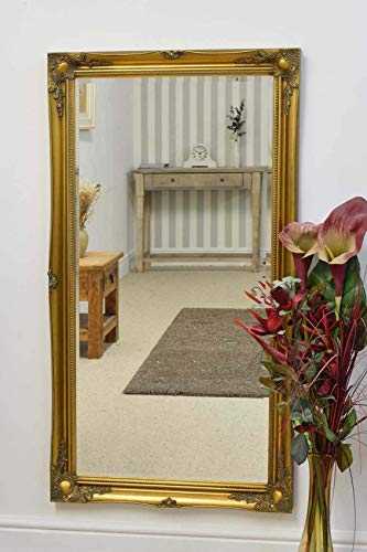 Large Gold Antique Design Ornate Big Wall Mirror 4Ft6 X 2Ft6 (137cm X 76cm)