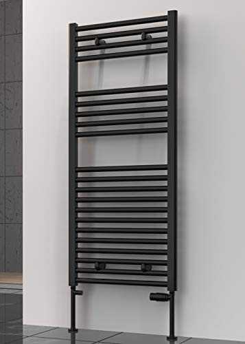 Luxury Premium Black Flat Heated Towel Radiator Rail, Central Heating Ladder,Central Heating Towel Warmer (500 * 1200)