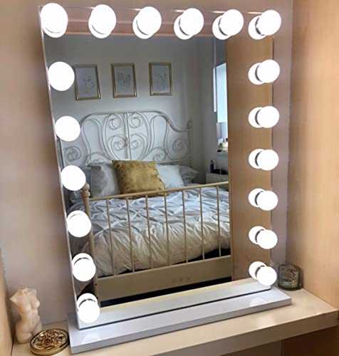 Glamour Mirrors™ Marilyn LED Hollywood Mirror | Day to Night Colour Change | Dimmable Lights | Built-in USB| Tabletop & Wall Mountable Vanity Mirror | 80cm x 60cm