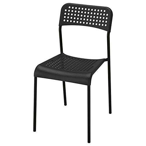 New Branded ADDE Chairs Steel Legs Tested Stackable Kitchen Office Use Chairs (Black)