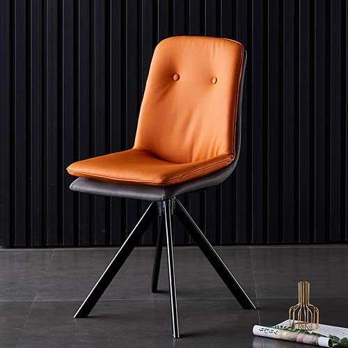 WUWUDIT CESULIS Soft Nordic Dining Chairs Custom Dining Chair Modern Minimalist Backrest Hotel Restaurant Soft Bag Nail Makeup Dining Chair (Color : Orange)