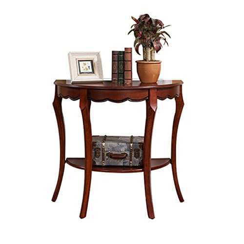 Double Tier Console Table, Rustic Wood Sofa Table 2-Tier Side End Tables Mid Century Console Tables Entryway Table for Home Hallway(Size:81.5 * 42 * 76.5CM)