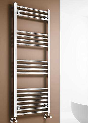 ASA LUXURY Heated Bathroom Flat Towel Rail Warmer Radiator Central Heated Towel ladder - Chrome (1200 * 500)