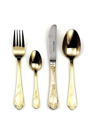 Viena Cutlery Set Made of 23/24 Kts. Gold Plated Stainless Steel. 113 Pieces + Gift 27 Pieces Coffee Set