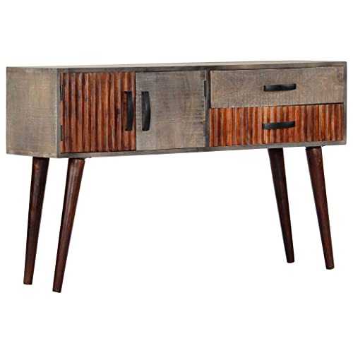 LIGTEX Furniture sets,tools,Console Table Grey 120x35x75 cm Solid Rough Mango Wood