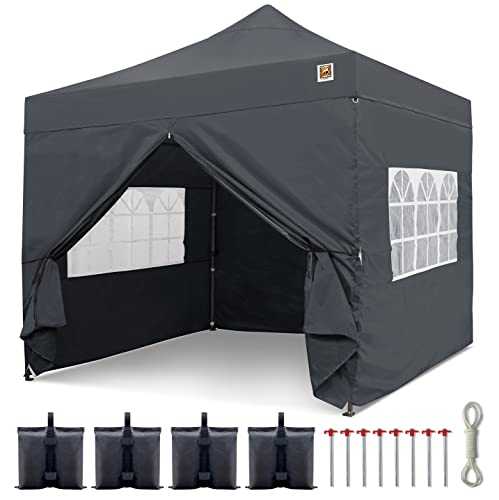 Gorilla Gazebo ® Pop Up 3x3m Heavy Duty Waterproof Commercial Grade Market Stall 4 Side Panels and Wheeled Carrybag (Graphite)
