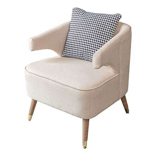 KESHUI Designer Single Sofa Cotton Linen Living Room Armchair Bedroom Dressing Vanity Chair Makeup Manicure Salon Decor Chairs (Color : A White)