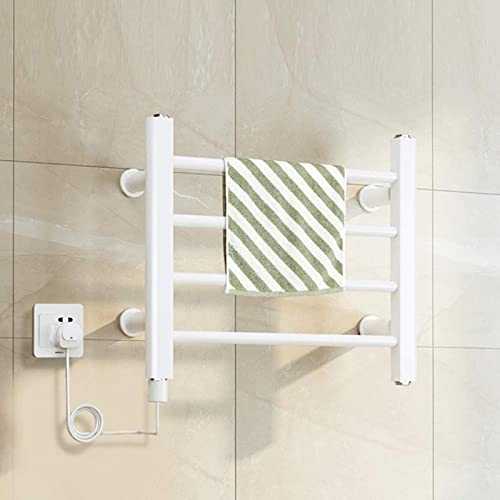 OUWTE Wall Mounted Heated Towel Rail Bathroom Radiator for Electric IP24 Waterproof Towel Warmer Anthracite Thermostatic Perfect for Towels Laundry Airer Rack Clothes,Right control-400mm*500mm