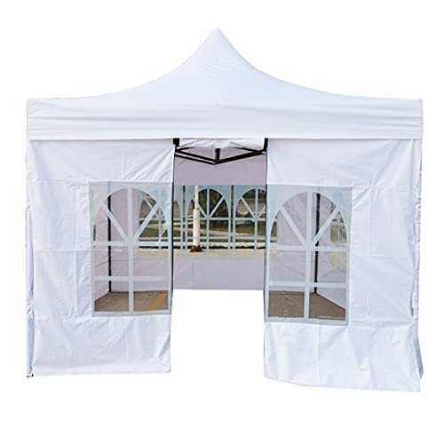 Garden Metal Gazebo, 3 * 3M Heavy Gazebo With 4 Side Walls Outdoor Camping Picnic Farm Awning Shelter White Tent Pop Up Commercial Gazebo(Size:3 * 3m)