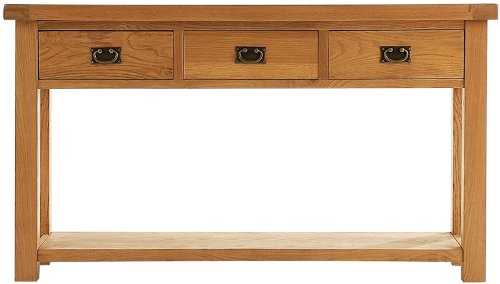 HarryJoseph Large Console Table With 3 Drawers. Quality Oak Living Room Dressers Drawers Sideboard At Affordable Prices