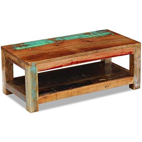 SENLUOWX Recycled Coffee Table Solid Wood 90 x 45 x 35 cm