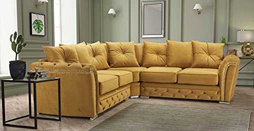 HHI - Luxurious Modern Mustard Corner Sofa - corner sofas for living room - sofas & couches - Plush sofa - Corner Sofas For Living room sale UK Main land