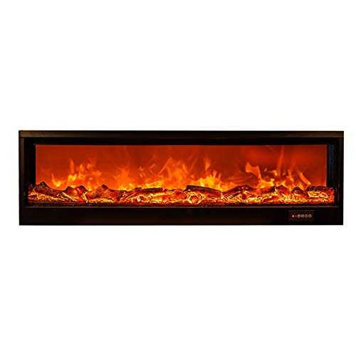 MxZas 3D Realistic Flame Effects Electric Fireplace Stove Insert with Remote 3D Logs and Fire in-Wall Recessed Electric Fireplace (Color : Black, Size : 90x26x14cm)
