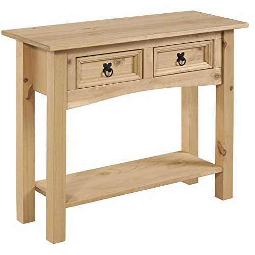 Corona 2 Drawer Console Table, Mexican Pine