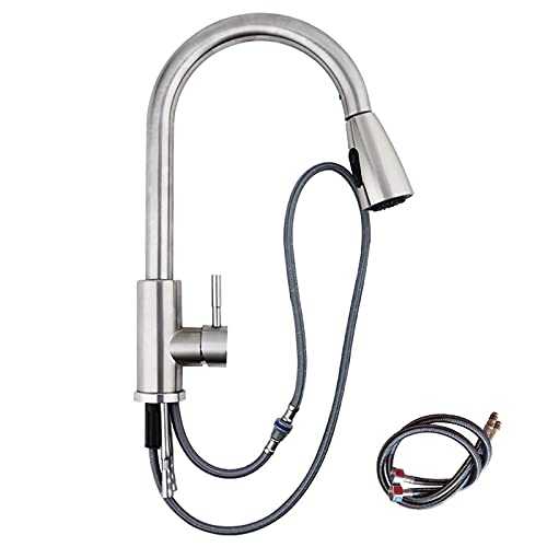 Big Bend Pull-Out Kitchen Faucet, 360°Rotatable Cold And Hot Water Mixer Tap, Single Handle Stainless Steel Household Vegetable Basin Sink Faucet,D