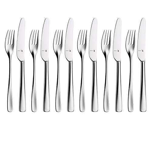 WMF Dessert / Breakfast Cutlery Set 12-Piece for 6 People Ambiente Cromargan Protect Stainless Steel Polished Extremely Scratch Resistant with Inserted Blade