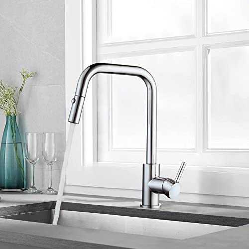 ARCORA Single Handle kitchen Faucet Pull Out Kitchen Tap Brushed High Arc Kitchen Sink Mixer Tap for kitchen Chrom