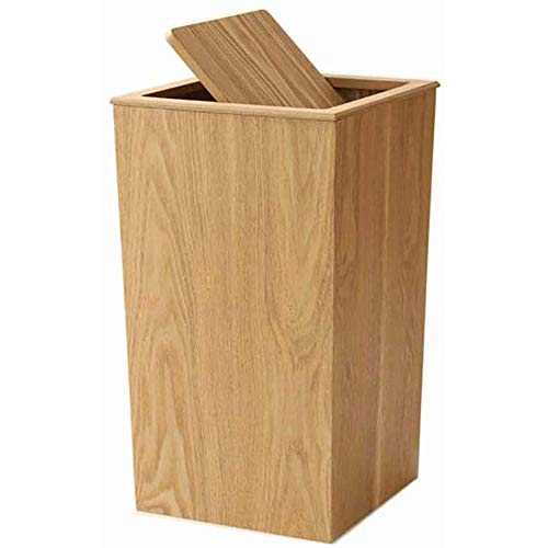GWZZ Hotel Kitchen Creative With Lid Swing Cover Large Square Wooden Factory Wholesale Trash Bin Classification Trash Bin,wood