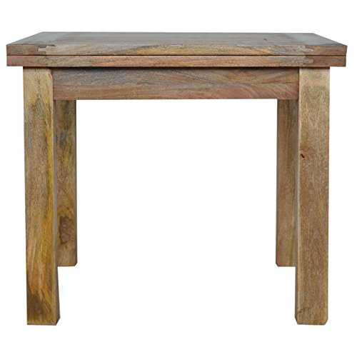 Artisan Furniture Extendable Butterfly Dining Table with Straight Legs, Wood, Natural Oak Finish 90x90x76 cm