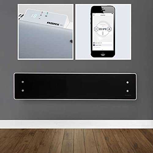 Adax Clea WIFI Smart Electric Panel Heater, Wall Mounted With Timer, Low Profile Glass Conservatory Radiator. Splash Proof, Bathroom Safe, LOT 20 Compliant, Made In Europe, 1000W, Black