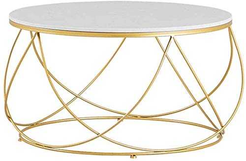 Deezu Nest Of Tables White Coffee Table Side Tables Laptop Table Side Marbletop Living Room Sofa Coffee Gold Metal Frame Wrought Iron Round End Bedroom Bedside for Balcony Office