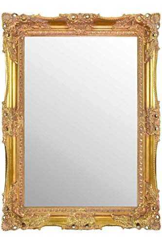 Large Gold Very Ornate Antique Design Big Wall Mirror 3ft1 X 2ft3 (94cm X 68cm)