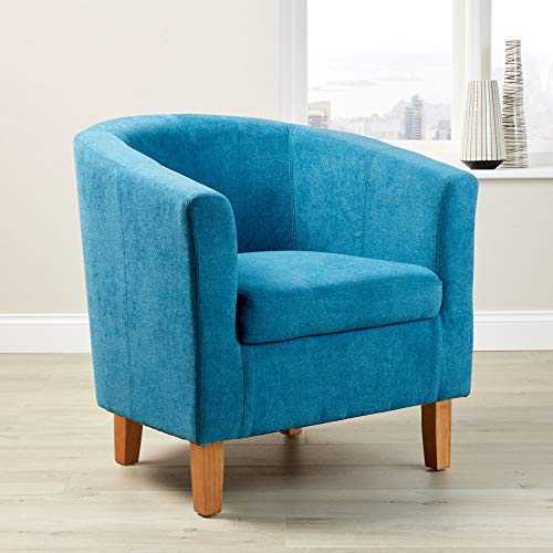 Home Source Tub Chair, Polyester, Teal, 73cm