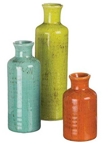 Sullivans Ceramic Vase Set - 3 Small Vases, Rustic Home Decor, Modern Farmhouses; Ideal Shelf Décor, Table Décor, Bookshelf, Mantle - Multi Color (CM2334)