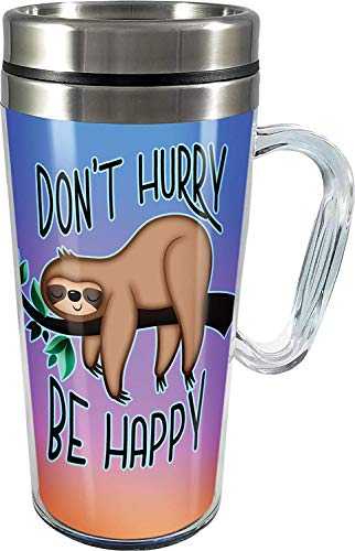 Cyber Distributors Sloth Insulated Travel Mug, 14 ounces, Multicolored - Vacuum Double Wall Travel Bottle For Kids And Adults