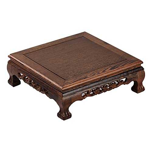 SHATONG Natural Wood Square Meditation Table Altar Table For Witchcraft For Puja Personal Shrine Worship Pedestal Hand Carved Oriental Style Mini Coffee Table (Size : 33.5X33.5X13 cm)