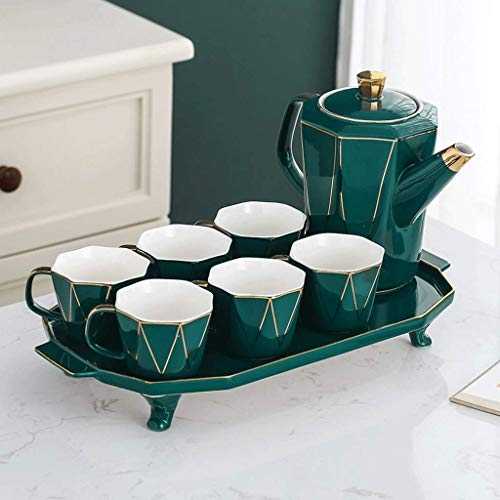 FGDSA Ceramic Water Set Cool Kettle Afternoon Tea Set Teapot Teacup Home Living Room Set with Tray Cup Set coffee cups
