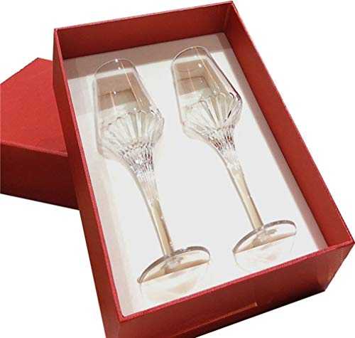 ZKHD Sparkling Flute Glasses, Each Set of 2, 8 Oz Crystal Champagne Glasses, Suitable for Family Bar Anniversary Birthday Wedding