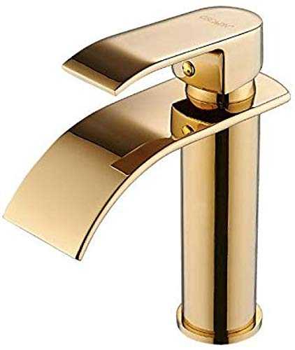 Faucet Bathroom Sink Mixer Tap S Gold Basin Faucets Waterfall Bathroom Faucet Single Handle Basin Mixer Tap Bath Faucet Brass Sink Water Crane Tap-Short Gold Friendship Lasts