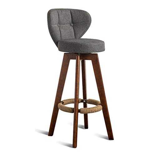 CHY Wooden Barstools With Backs, Swivel Bar Stools Set Of 4, Outdoor Bar Stools Counter Height,For Kitchen Indoor Home Bar Chairs (Color : Gray, Size : Bar stools set of 3)