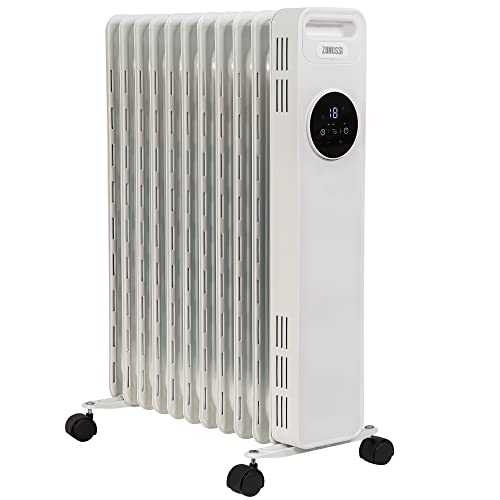 Zanussi ZOFR5005 2300W 11 Fin White Oil Filled Radiator with Touch Control, Adjustable Thermostat, 20m2 Room Size, Integrated Carry Handle, 3 Heat Settings and Remote Control